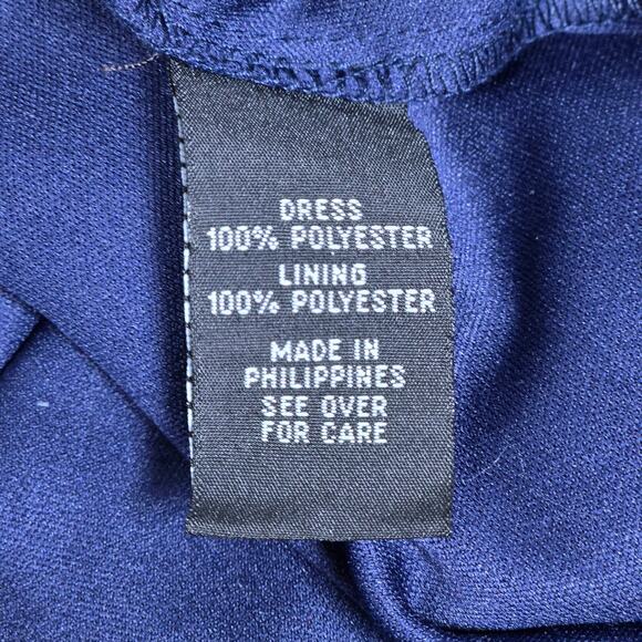 by & by Chevron Print Boho Western High Neck Mini Dress‎ Navy Blue L - Picture 4 of 12